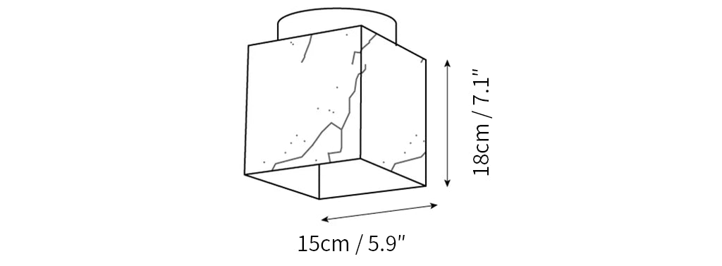 Alabaster Budnick Square Deckenleuchte